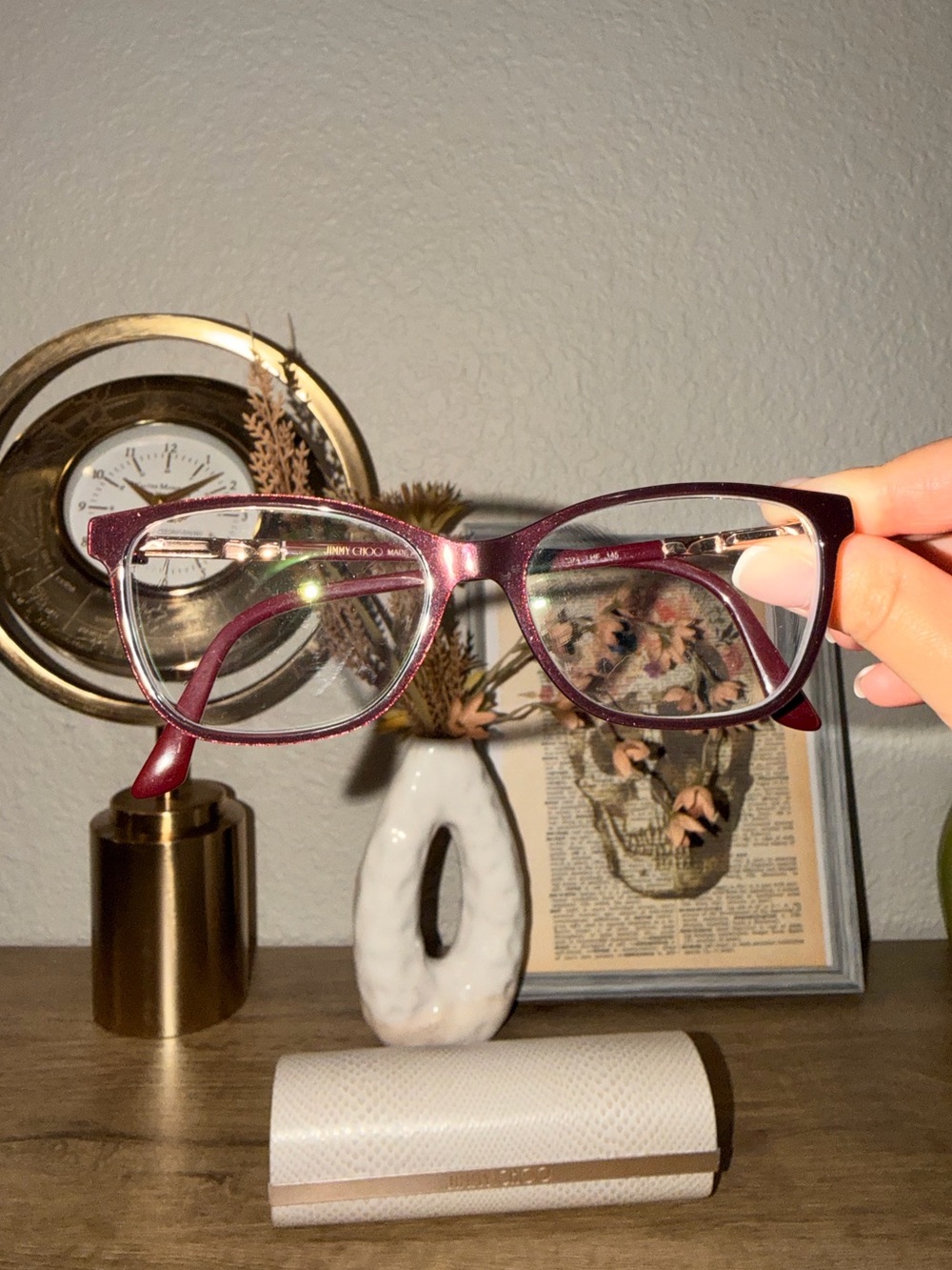 Women's Burgundy Reading Glasses - Stylish Home Accent Eyewear